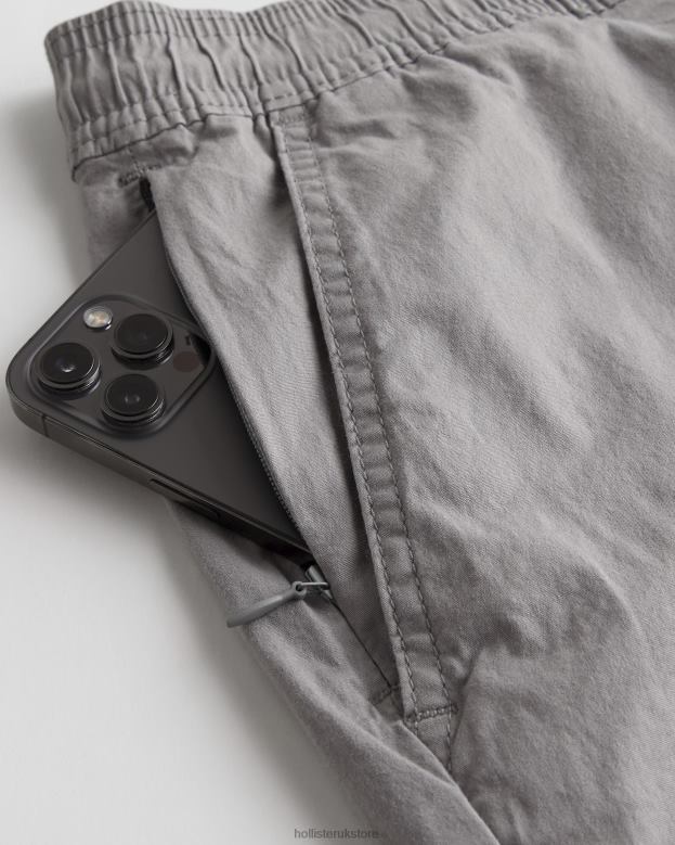 Bottoms Hollister Men Twill Jogger Shorts 7\\ 488201145 Grey